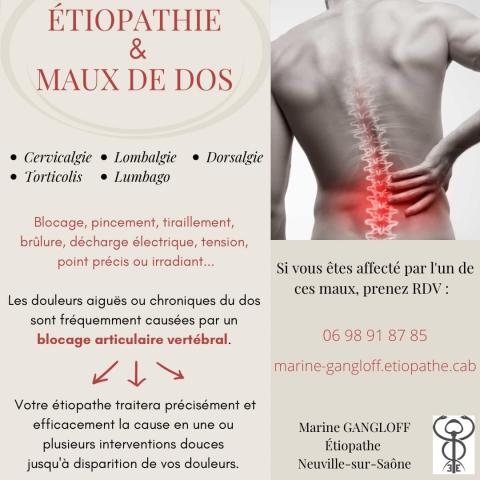 ÉTIOPATHIE & MAUX DE DOS | Marine GANGLOFF